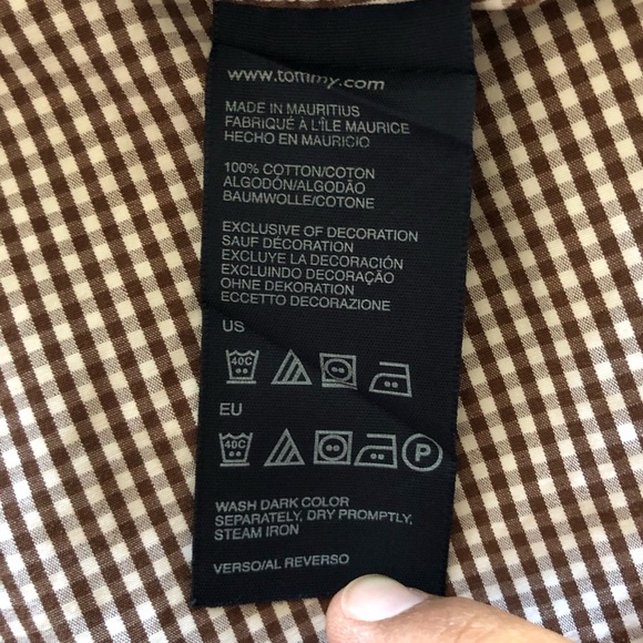 Tommy Hilfiger Men Button Down Shirt XL 80’s Two Ply Cotton Gingham Long Sleeve - Picture 11 of 15